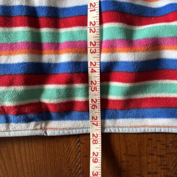 Lands End Pullover Snap Front Fleece Size XL Green Striped new item - Picture 5 of 6